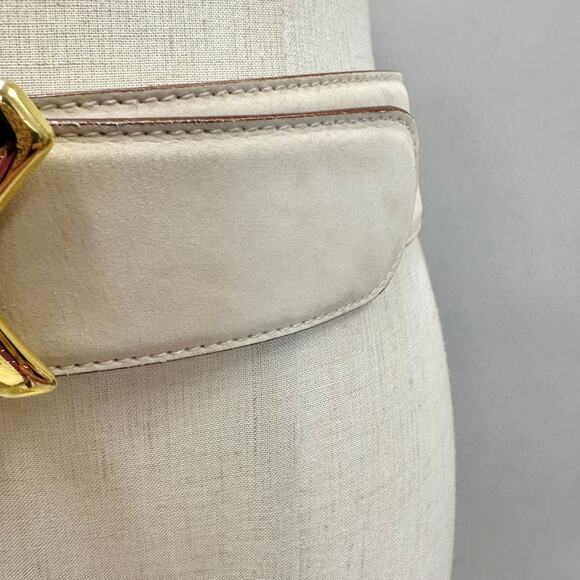 Paloma Picasso Signature "X" Beige Leather Belt Gold
Size Large L/80 Italy - Picture 13 of 16